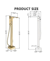 Modern Freestanding Bathtub Faucet with Hand Shower - Anti-Scald, Durable, and Easy to Install