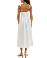 Trixxi Juniors' Emma Drop-Waist Bow-Back Sleeveless Midi Dress