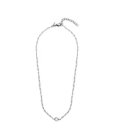 Adornia Fine Labradorite Rosary Necklace with Moonstone Center Stone black rhdodium .925 sterling silver