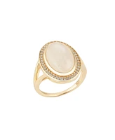 Adornia Fine Moonstone Halo Ring 14k gold vermeil