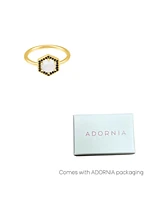 Adornia Fine Moonstone Hexagon Ring 14k gold vermeil