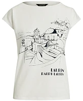 Lauren Ralph Women's Cotton-Blend Jersey Graphic Tee