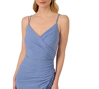 Adrianna Papell Women's V-Neck Sleeveless Draped Gown