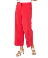 Liverpool Los Angeles Petite Cropped Belted Wide-Leg Pants