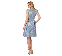 Adrianna Papell Women's Floral Jacquard Fit & Flare Dress