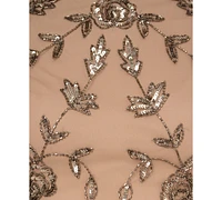 Adrianna Papell Women's Beaded Flutter-Sleeve Sheath Dress