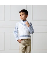 Hope & Henry Boys Long Sleeve Seersucker Button Down Shirt