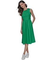 Karl Lagerfeld Paris Women's Poplin Bow-Back A-Line Dress