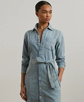 Lauren Ralph Women's Belted Denim Shirtdress