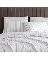 Linery & Co. Delicate Stripes Microfiber Quilt Set With Shams