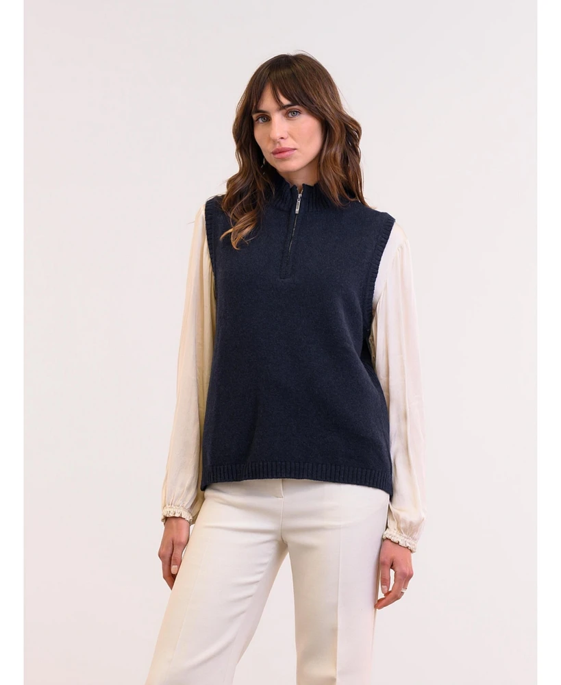 Celtic & Co. Women's Merino Quarter Zip Knitted Vest