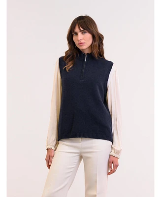 Celtic & Co. Women's Merino Quarter Zip Knitted Vest