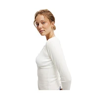 Cotton On Women's Lace Trim Long Sleeve