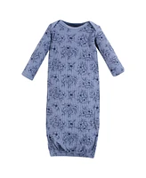 Hudson Baby Baby Girls Hudson Thermal Gown 3pk, Dusty Rose Floral, Newborn