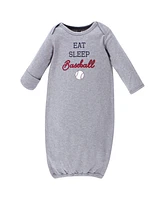 Hudson Baby Baby Boys Hudson Cotton Gowns, Baseball, Preemie/Newborn