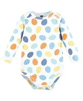 Hudson Baby Boys Cotton Long-Sleeve Bodysuits, Hoppy Easter