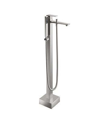 Freestanding Floor Mounted Bathtub Faucet with Hand Shower - Modern Design, Anti-Scald, and Easy Installation