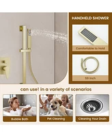 Casainc Led Light Pressure-balanced Valve Included All-In-One Kit With Rough In-Valve Thermostatic Shower System Body Jets