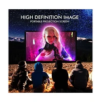 Pyle 100" Portable Outdoor Projection Screen – Lightweight Frame Stand, Hd 16:9 Display