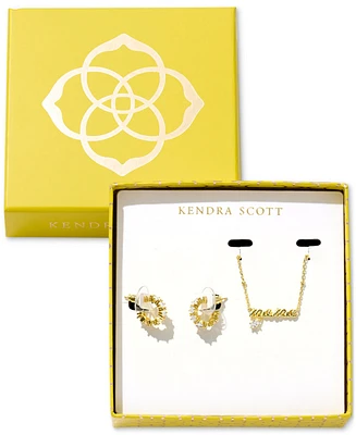 Kendra Scott Crystal Mama Pendant Necklace & Hoop Earrings Set