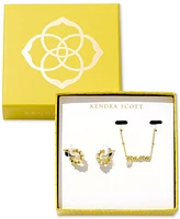 Kendra Scott Crystal Mama Pendant Necklace & Hoop Earrings Set
