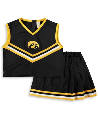 Little King Apparel Big Girls 2-Piece Black Iowa Hawkeyes Cheer Set