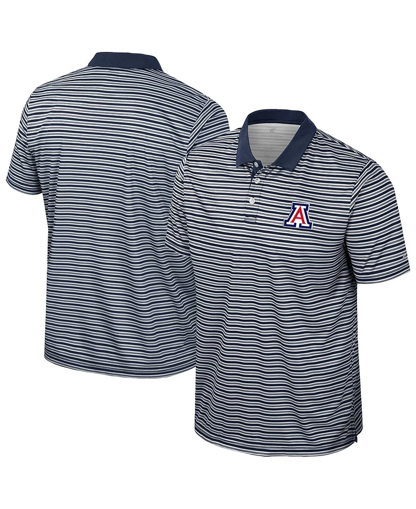 Colosseum Men's Navy Arizona Wildcats Striped Polo Shirt