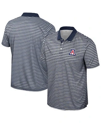 Colosseum Men's Navy Arizona Wildcats Striped Polo Shirt