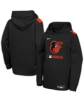 Nike Big Boys and Girls Black Baltimore Orioles Authentic Collection Performance Pullover Hoodie