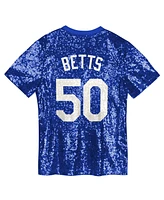 Outerstuff Juniors Mookie Betts Royal Los Angeles Dodgers Name Number Sequin V-Neck Top