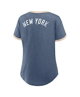 Fanatics Women's Navy New York Yankees Binge Worthy Stadium Slub V-Neck T-Shirt