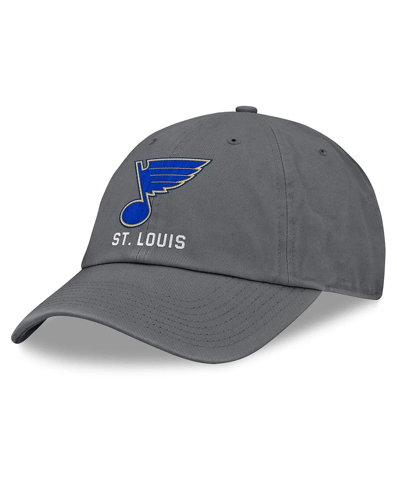 Fanatics Men's Charcoal St. Louis Blues Washed Adjustable Hat