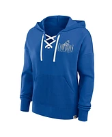 Fanatics Women's Royal Dallas Cowboys Blitz Left Lace-Up Pullover Hoodie