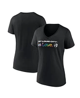 Fanatics Women's Black St. Louis City Sc Lucky Pride V-Neck T-Shirt