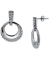 Giani Bernini Cubic Zirconia Pave Doorknocker Drop Earrings, Exclusively at Macy's