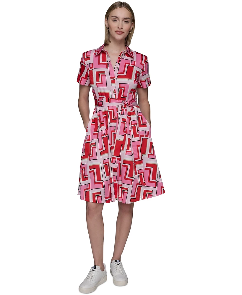 Karl Lagerfeld Paris Women's Printed Shirtdress