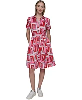 Karl Lagerfeld Paris Women's Printed Shirtdress