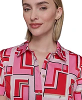 Karl Lagerfeld Paris Women's Printed Shirtdress
