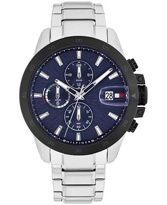 Tommy Hilfiger Men's Multifunction Silver-Tone Stainless Steel Bracelet Watch, 43mm