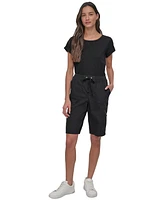 Dkny Sport Women's Smocked-Waist Convertible Shorts