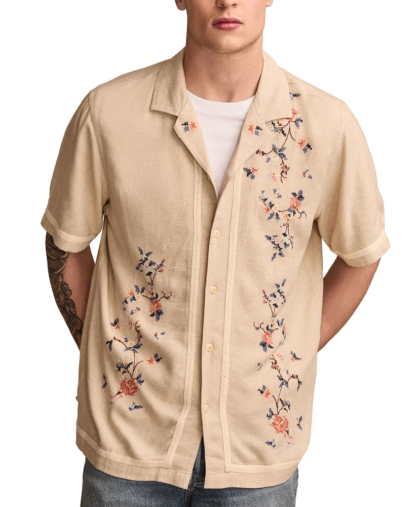 Lucky Brand Men's Camp-Collar Floral Shirt