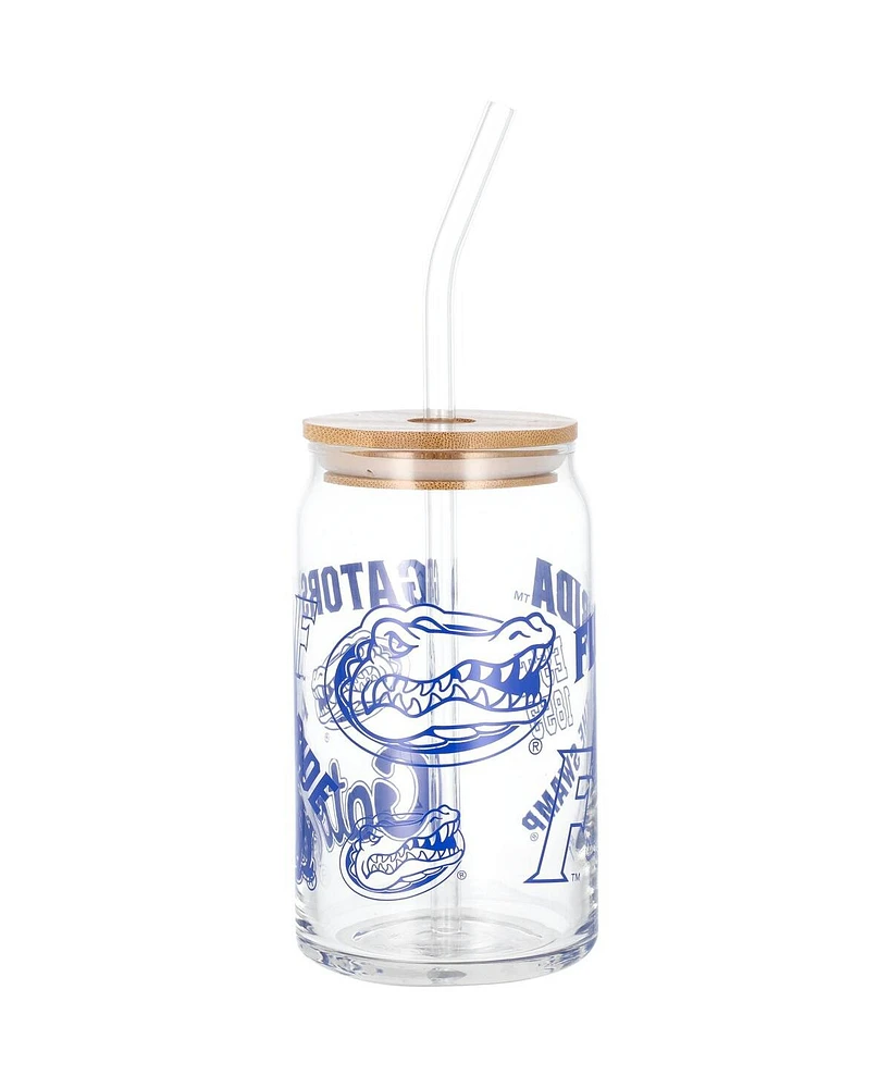 Indigo Falls Florida Gators 16oz. Can Glass with Straw
