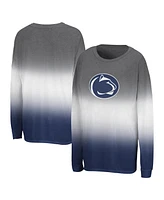 Colosseum Women's Gray Penn State Nittany Lions Winkle Dip Dye Long Sleeve T-Shirt