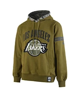 Two Hype x Nba Men's Olive Los Angeles Lakers Culture Hoops Collection Premium Pullover Hoodie
