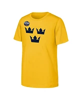 Outerstuff Big Boys and Girls Mika Zibanejad Gold Sweden 2025 4 Nations Face-Off Player Name Number T-Shirt