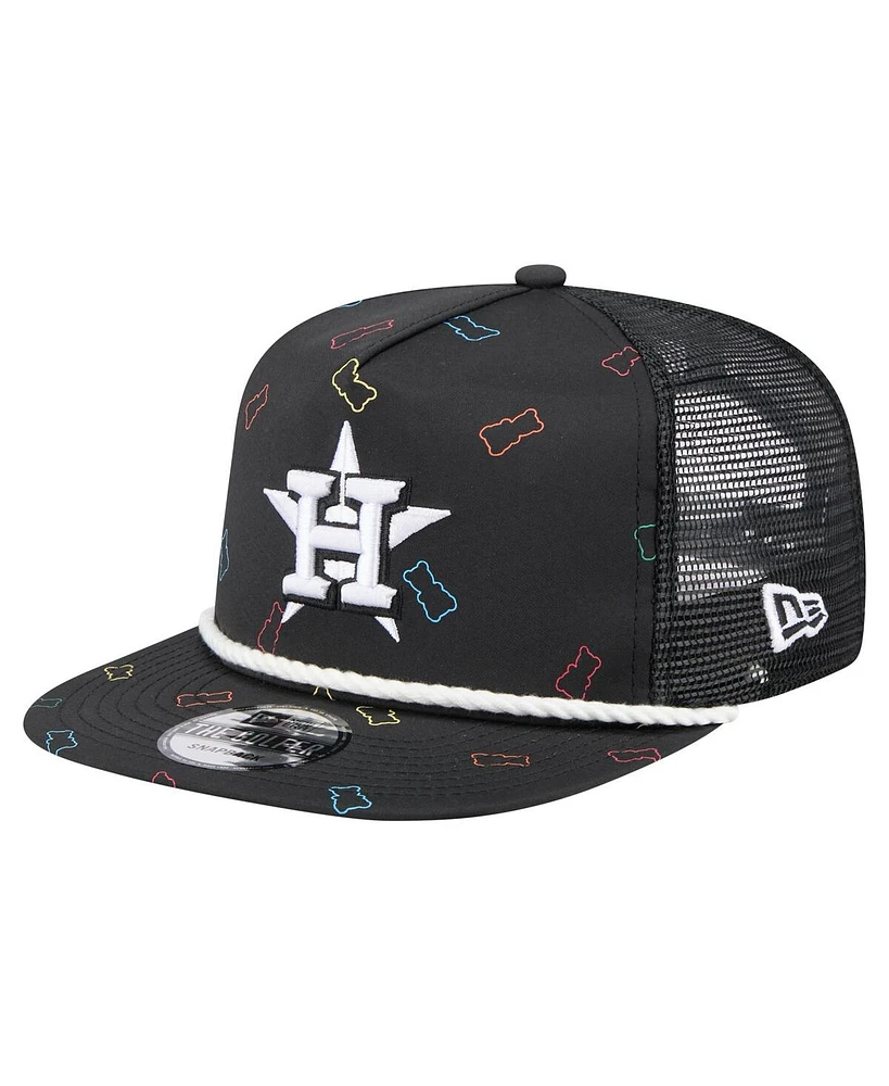 New Era Men's Black Houston Astros Gummy Golfer Trucker Adjustable Hat