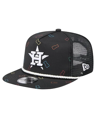 New Era Men's Black Houston Astros Gummy Golfer Trucker Adjustable Hat