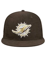 New Era Men's Brown Miami Dolphins Choco Cord 59FIFTY Fitted Hat