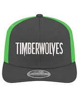 New Era Men's Anthracite Minnesota Timberwolves Statement Edition Jersey Hook 9SEVENTY Stretch-Snap Hat