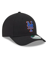 New Era Men's Black New York Mets Player Replica 9FORTY Adjustable Hat